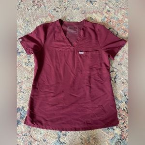 Maroon FIGs scrub top